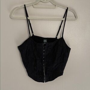Elegant Black Lace Cotton Corset Top